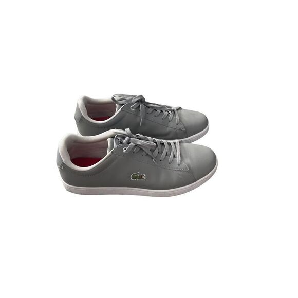 Lacoste Men's Gray Hydez Leather Padded Collar Sneakers Size 10 - Picture 16 of 16